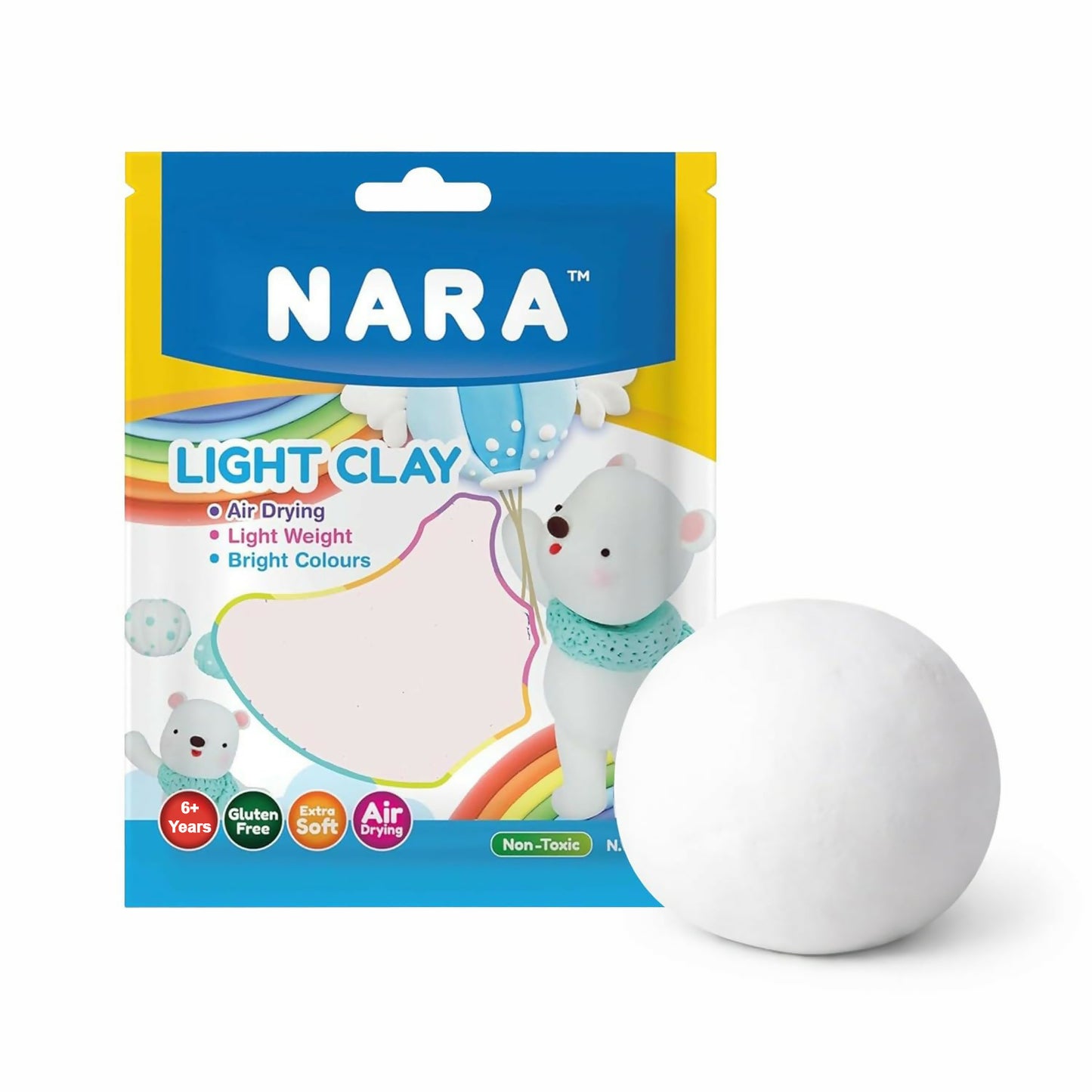 NARA Air Dry Light Clay for Kids Creative Sculpting and DIY Craft Activity