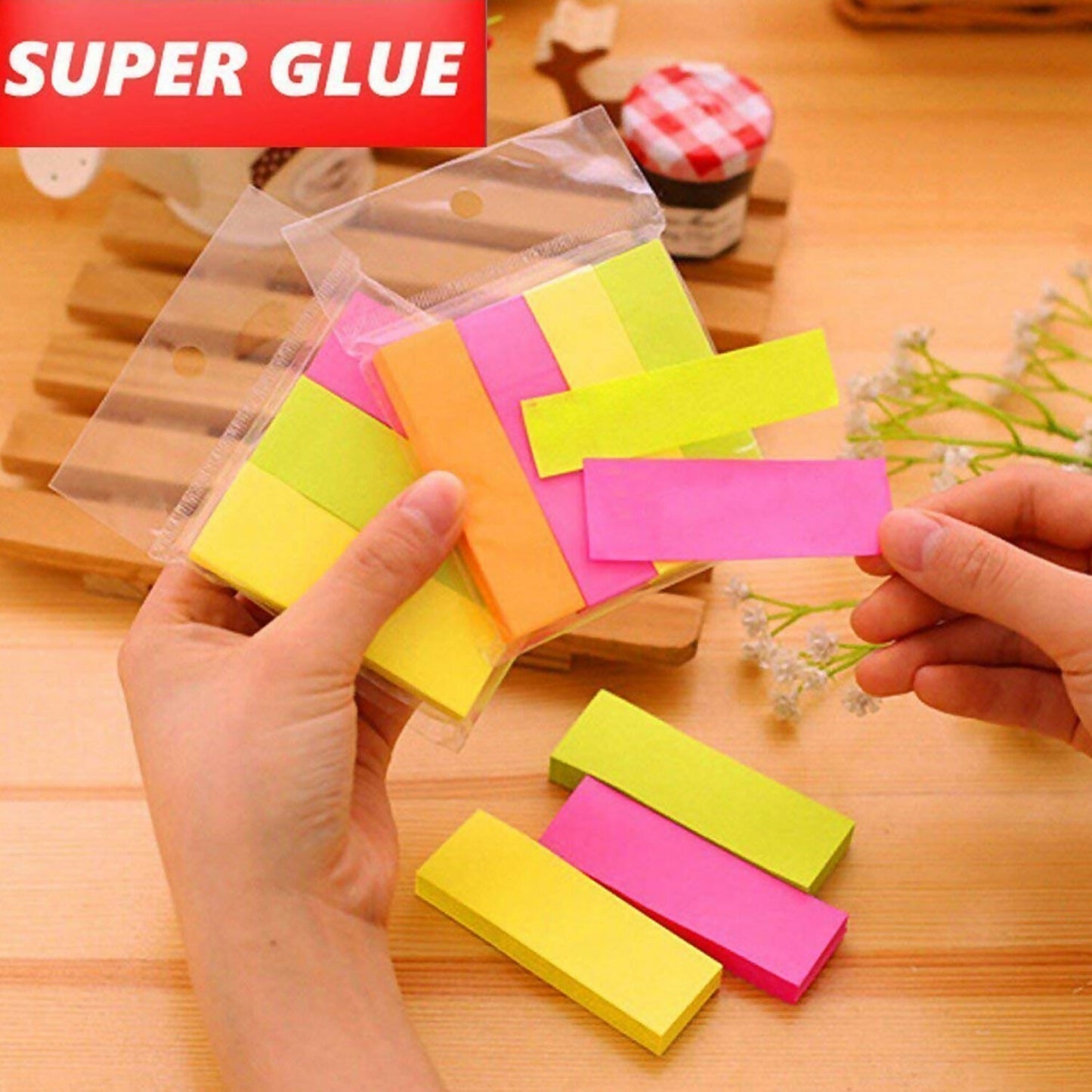 Self Sticky Notes Pad 4 Multicolour with Strong Adhesive (18.75×4×75 mm,40 Sheets,6 Pack Combo)