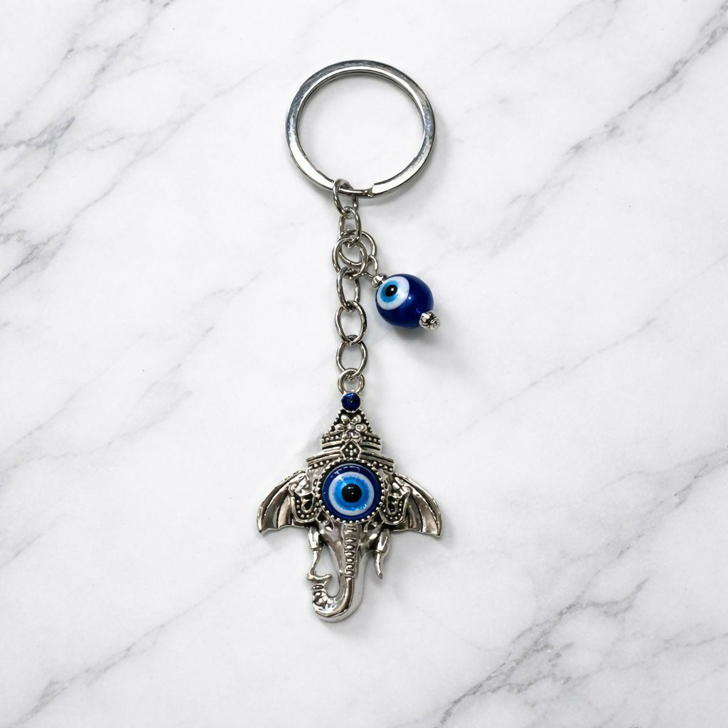 Ganesh evil eye keychain with detailed charm