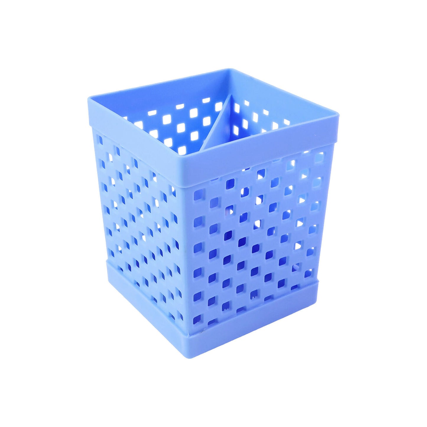 Square Pen Stand for Desk Organization with Open Design for Pens, Pencils and Stationery Use