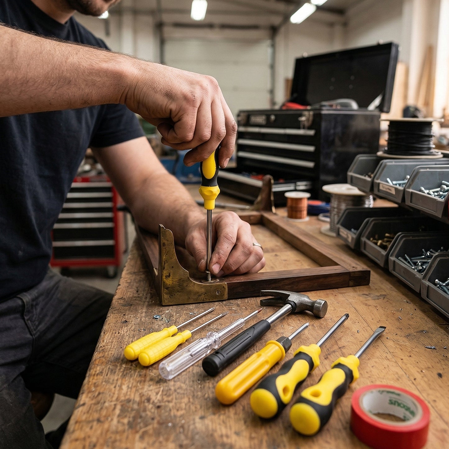 8 In 1 Hand Tool Kit Set, Screwdriver Hammer Repair Tool Kit (1 Set, Mix Color Tap)