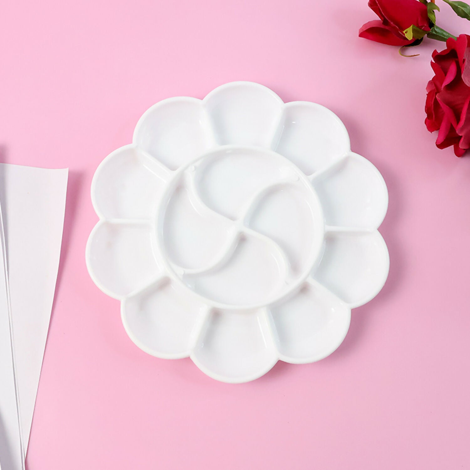 Khyati Colour Mixing Plate – Flower Shape Big Paint Palette for Artists and Students