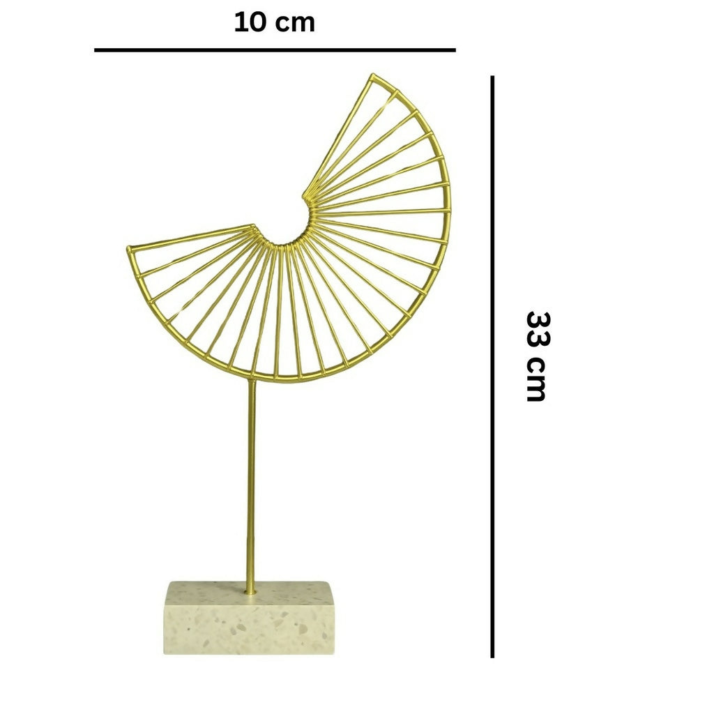 Modern Gold Spiral Metal Table Decor Showpiece with Marble Base