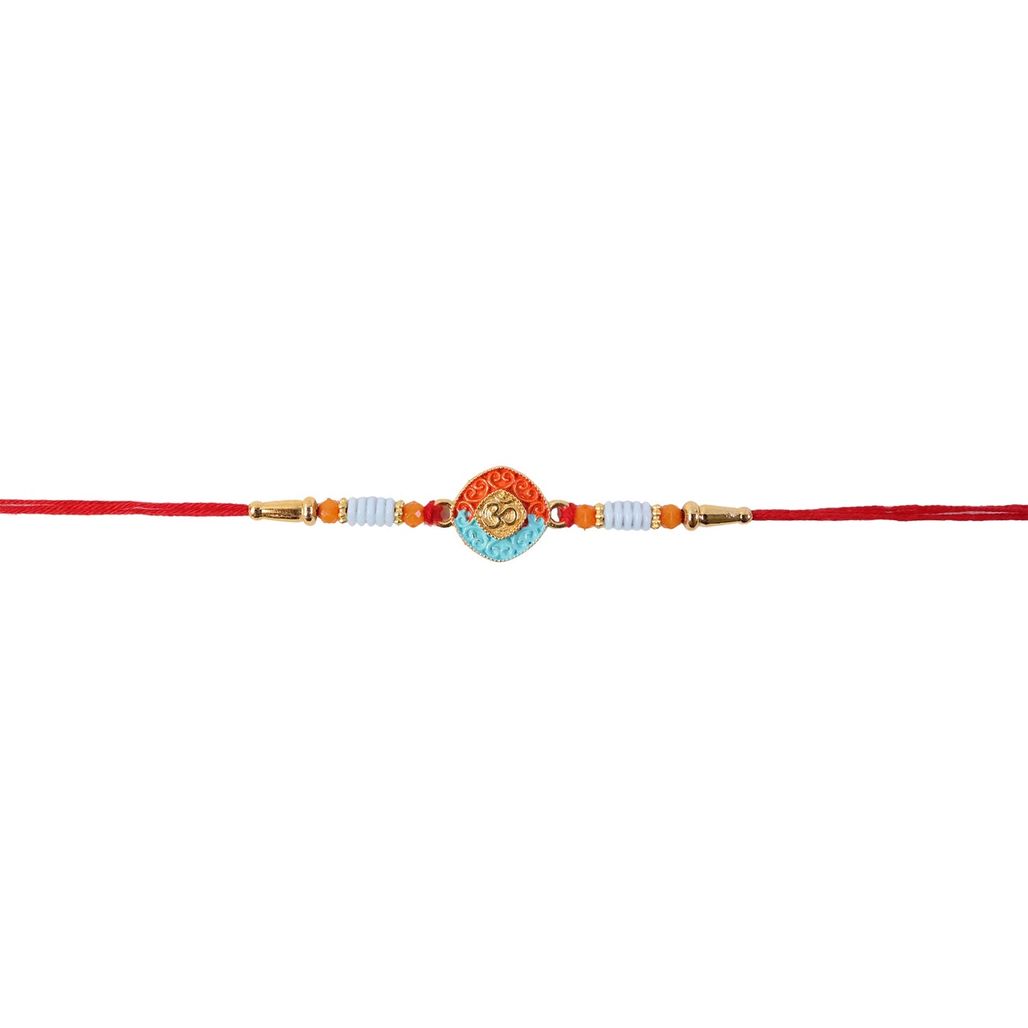 Decorative beads detail on OM Symbol Rakhi