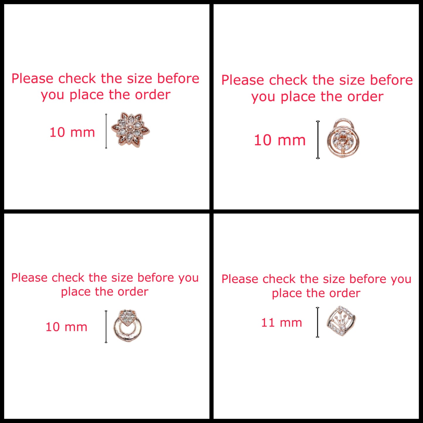 Rose Gold Plated AD Stud & Hoop Earrings Set for women and girls Combo Pack of 4