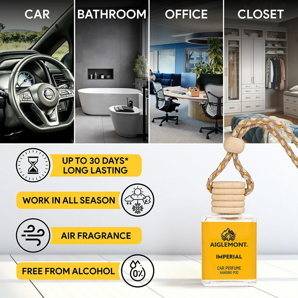 Aiglemont Imperial Car Perfume Hanging Pod 10ml | Long-Lasting Car Air Freshener | Premium Car Interior Accessory