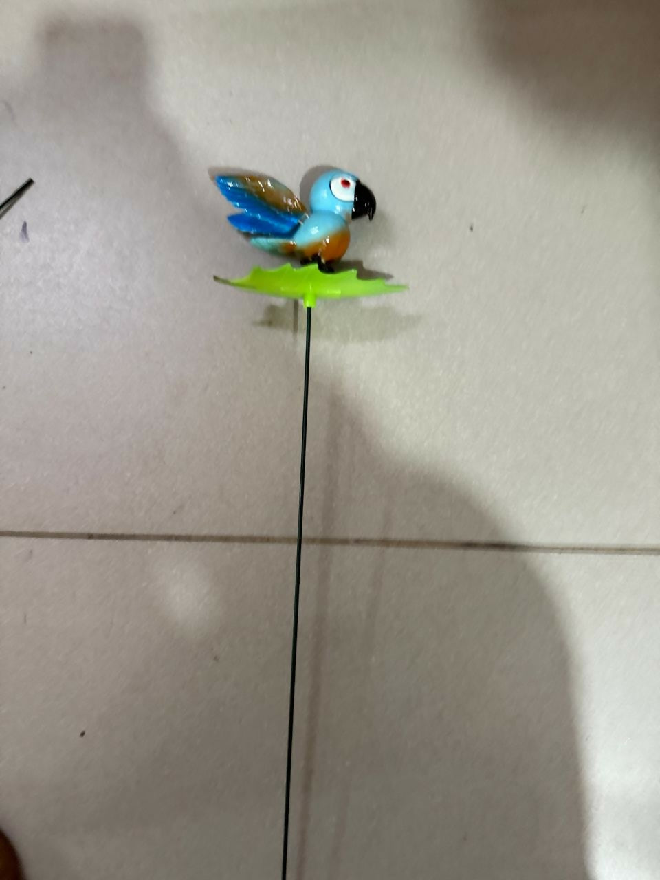 Blue Metal Parrot Garden Stake for Outdoor Décor ( 1 PC)