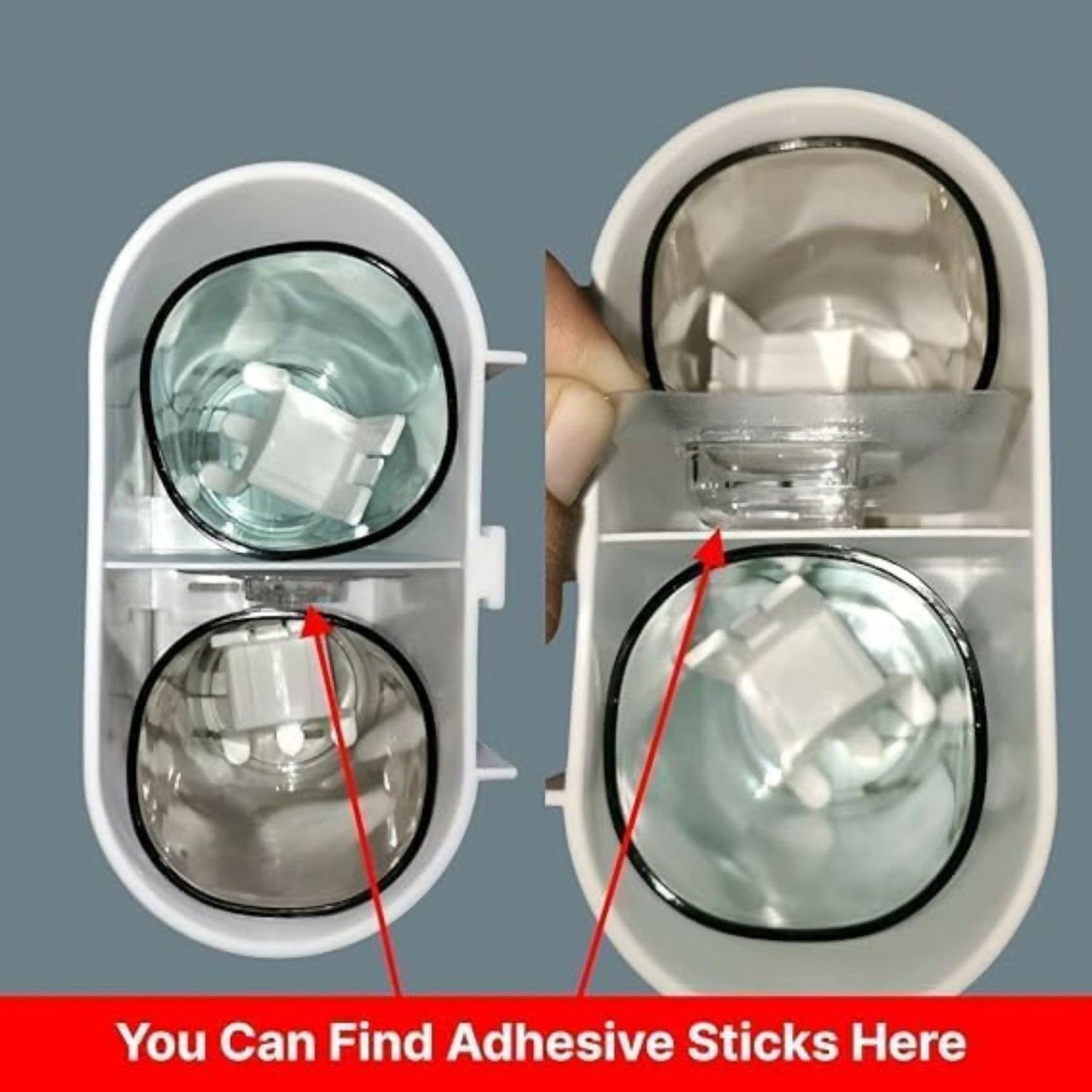 Self adhesive Toothbrush Holder 2 cup set