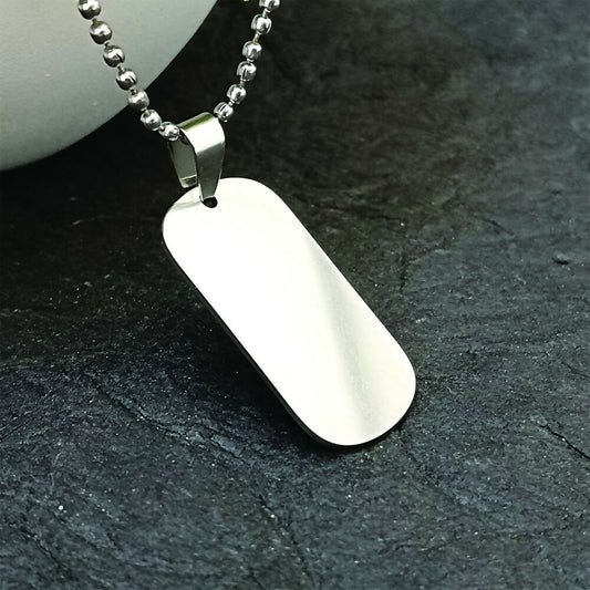 Rectangle Steel Chain Pendant For Men