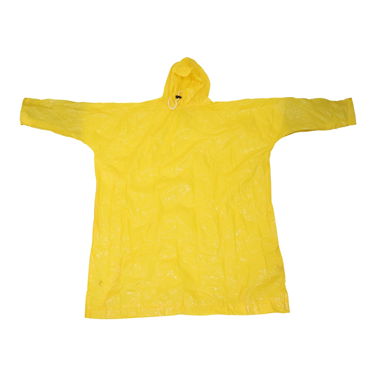 Reusable Waterproof Raincoat, Hooded Long Rain Poncho, Yellow (1 Pc)