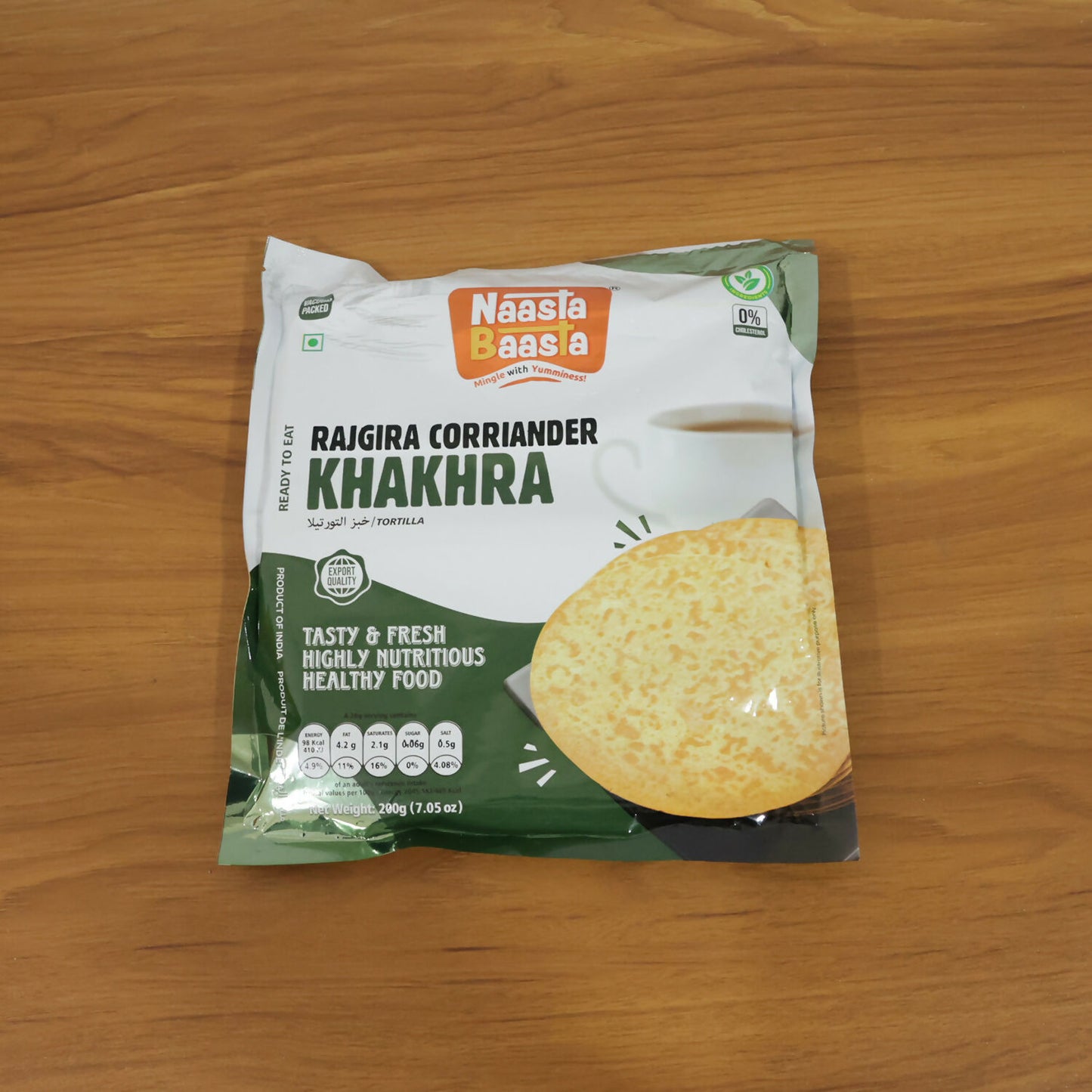 Naasta Baasta Rajgira Coriander Khakhra Gluten Free Ready to Eat Healthy Snack (200gm)