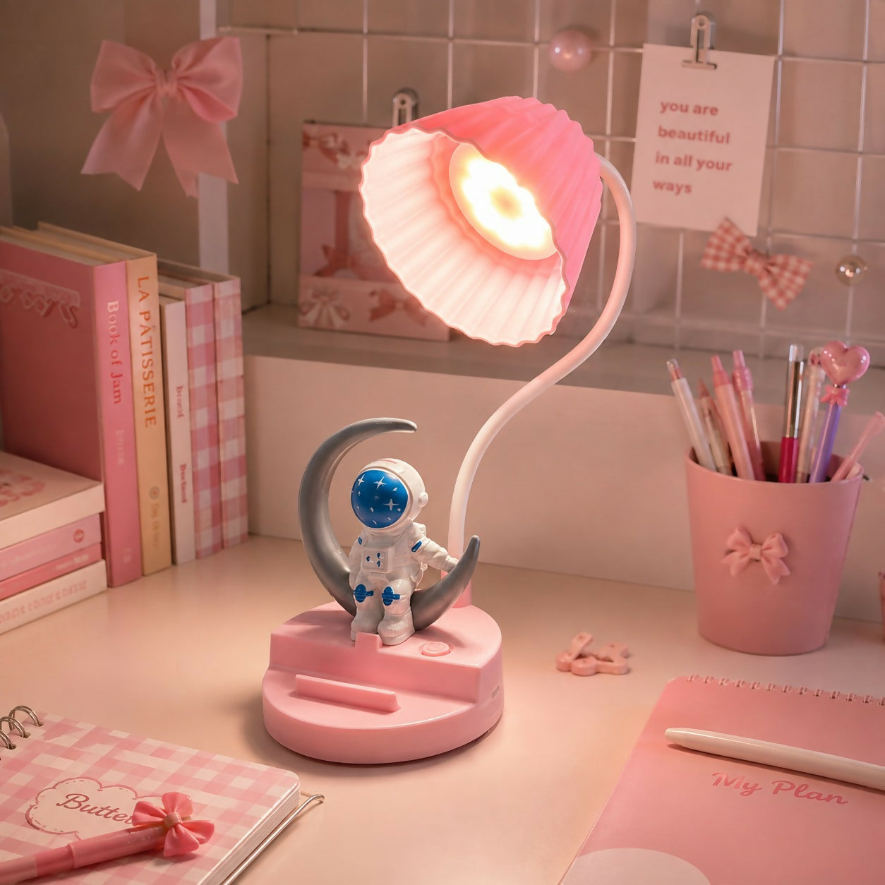 Astronaut 3 Mode Desk Lamp with Mobile Holder & Pencil Sharpener