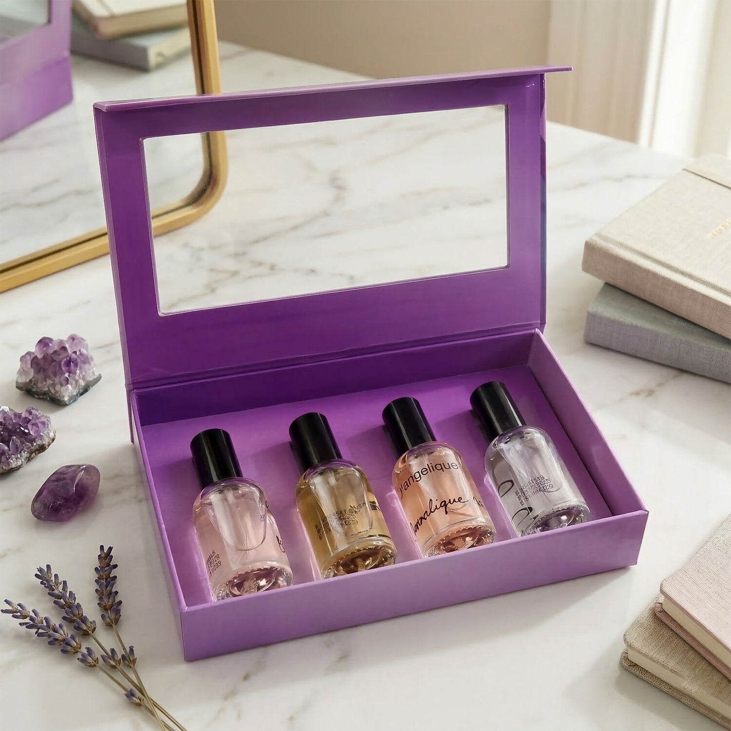 Cupid Perfume Gift Set box with 4 mini perfume bottles