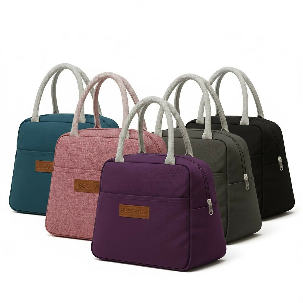 Premium Insulated Multicolor Tiffin Bag for Office & Travel Waterproof & Easy-to-Clean Lunch Bag (Mix Colour/ 1Pc)