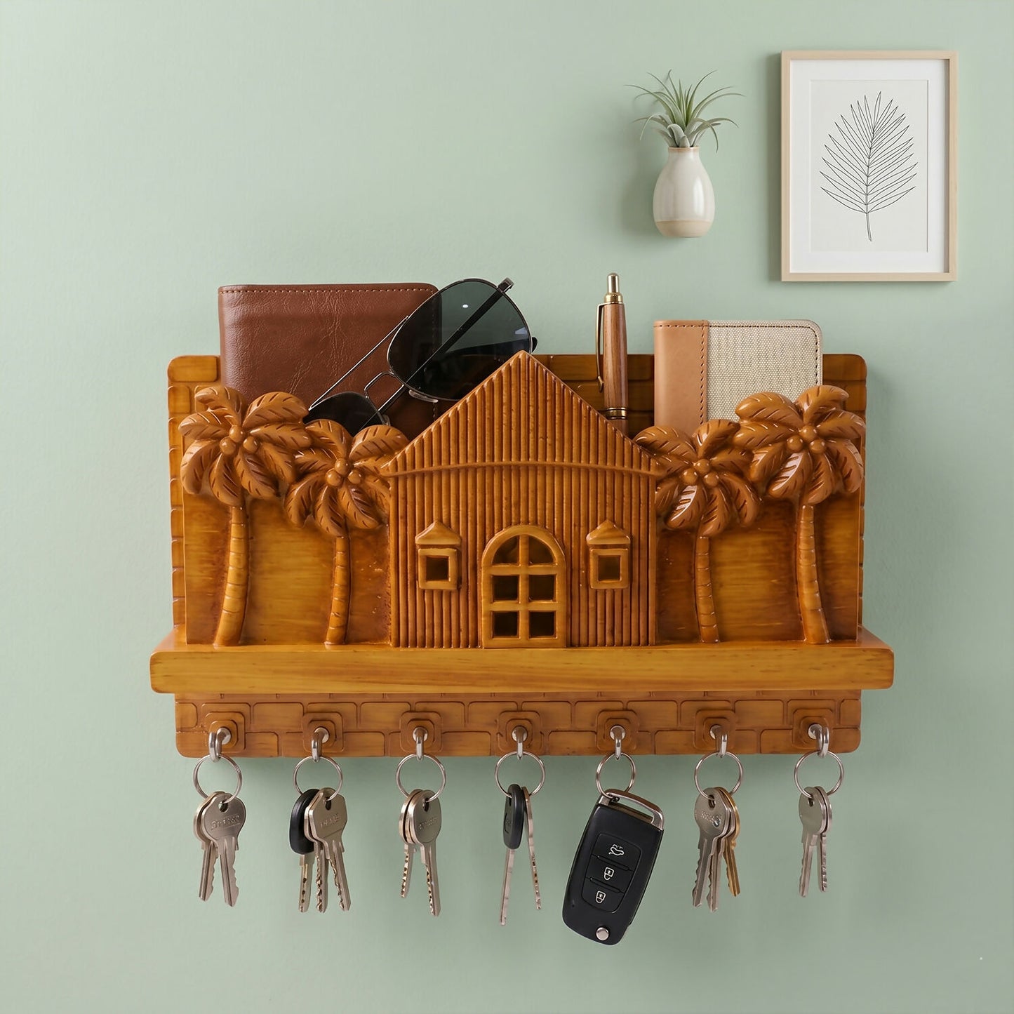Safari style key holder mounted on wall