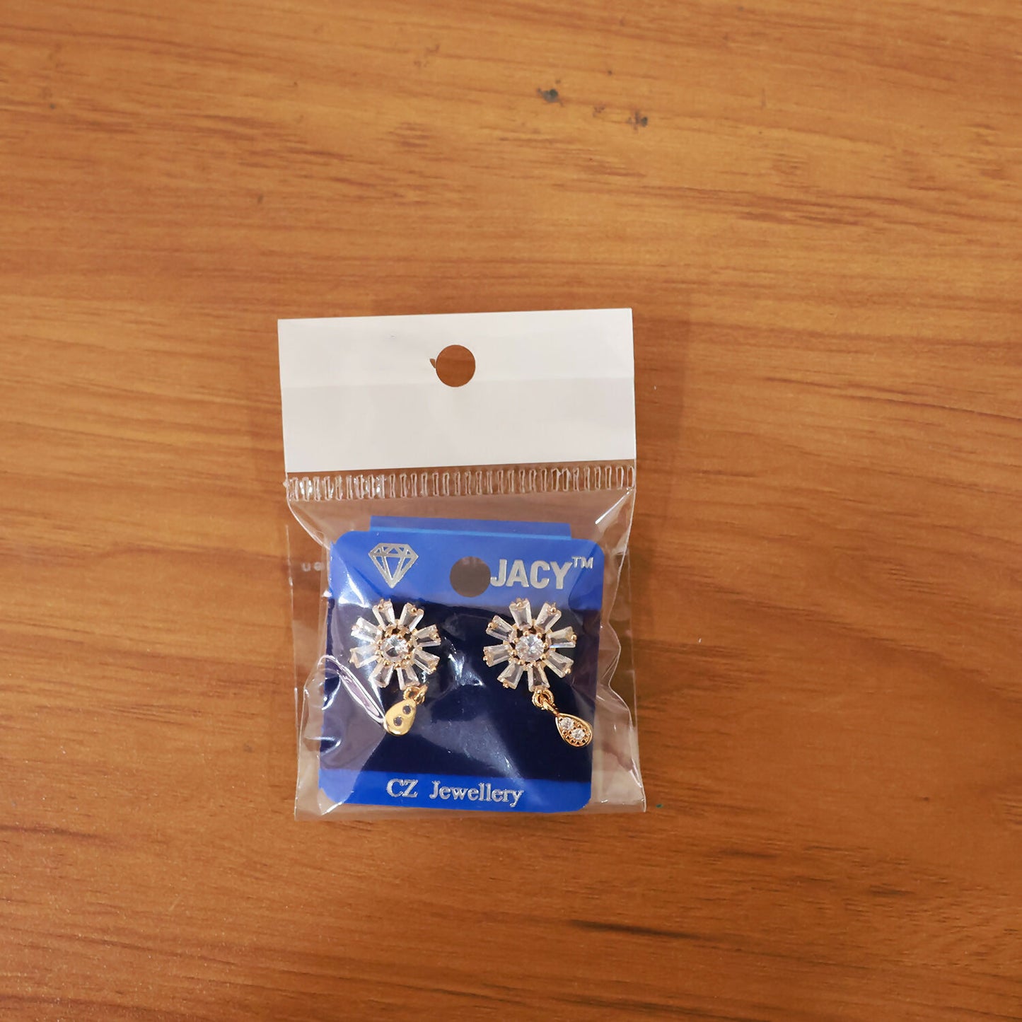 Floral Crystal Drop Earrings with Gold Finish for Festive & Party Wear