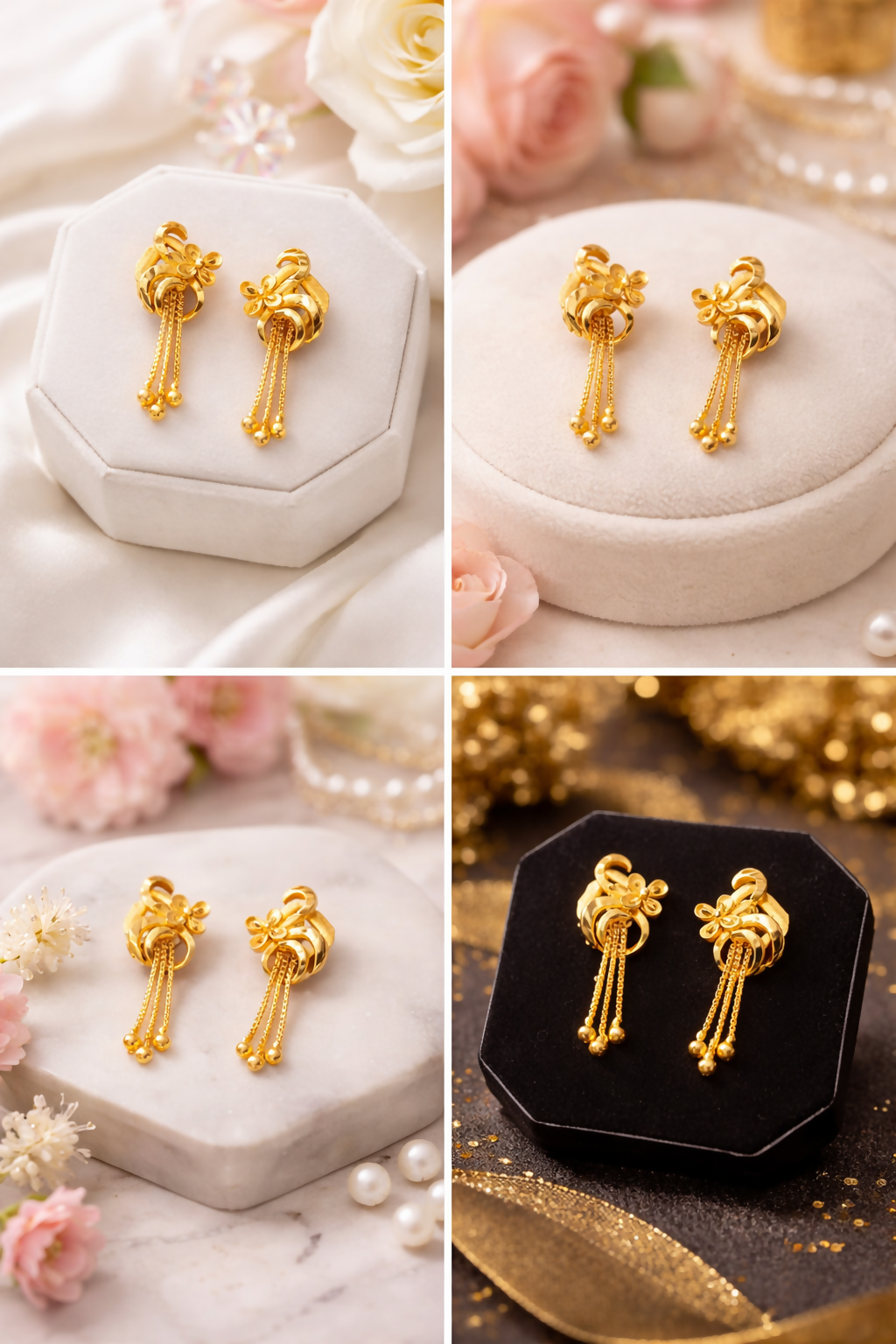 Elegant Golden Drop Earrings for Women & Girls | Lightweight Stylish Party Wear Earrings
