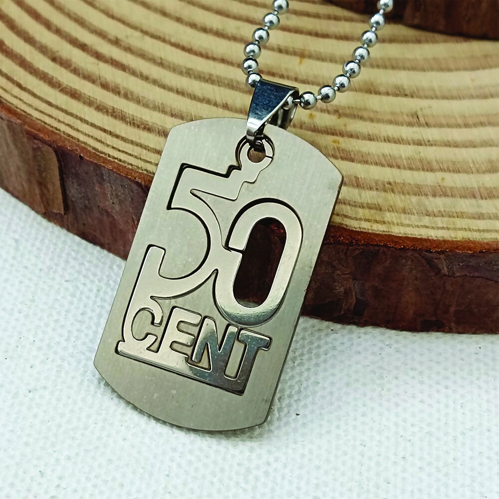 Silver Plated 50 Cents Chain Pendant