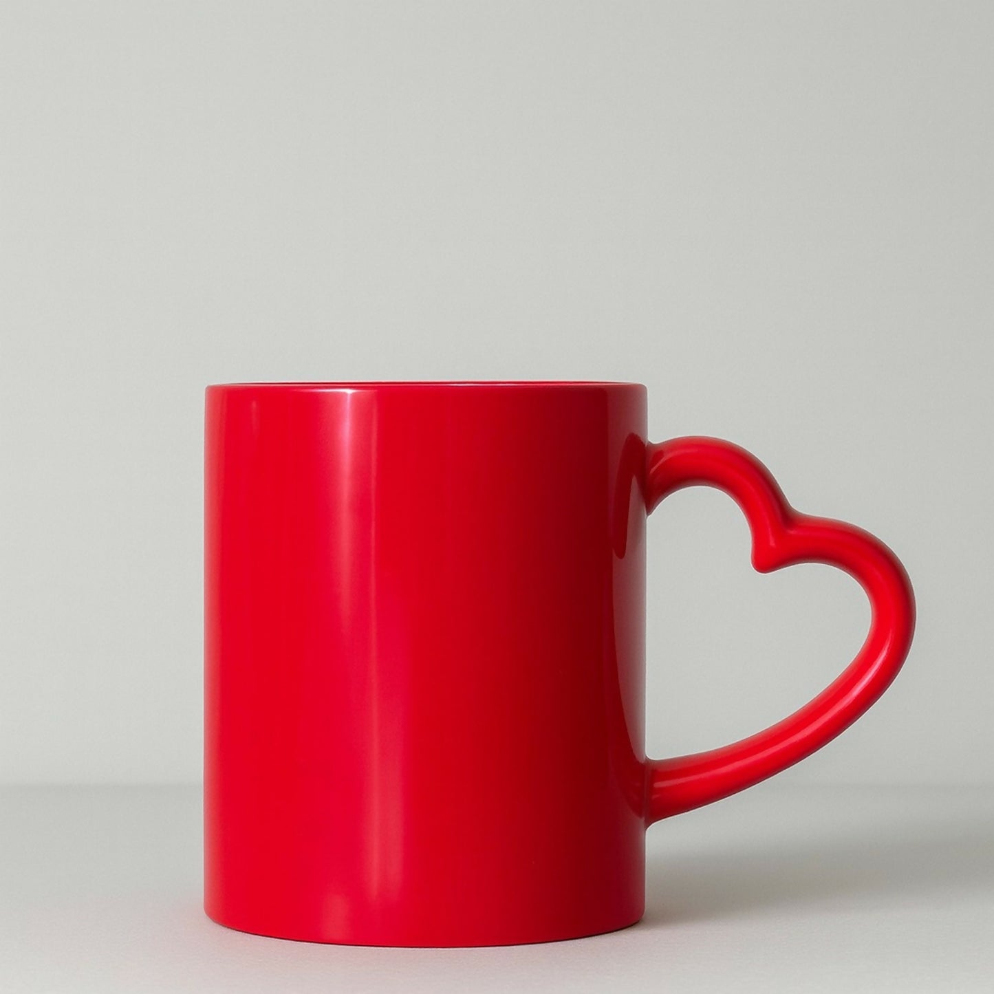 Red Heart Handle Ceramic Coffee Mug | Romantic Gift Mug for Couples & Friends