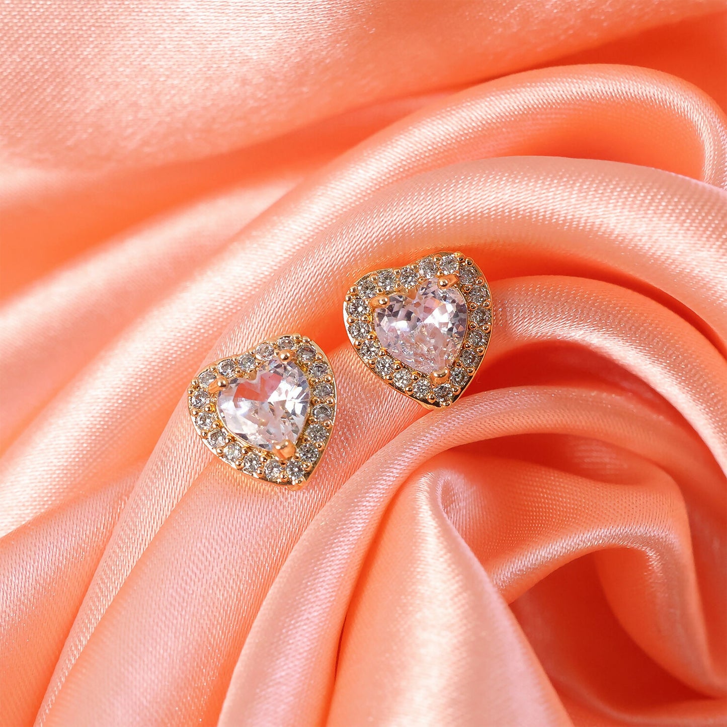 Heart Shape Crystal Stud Earrings for Women