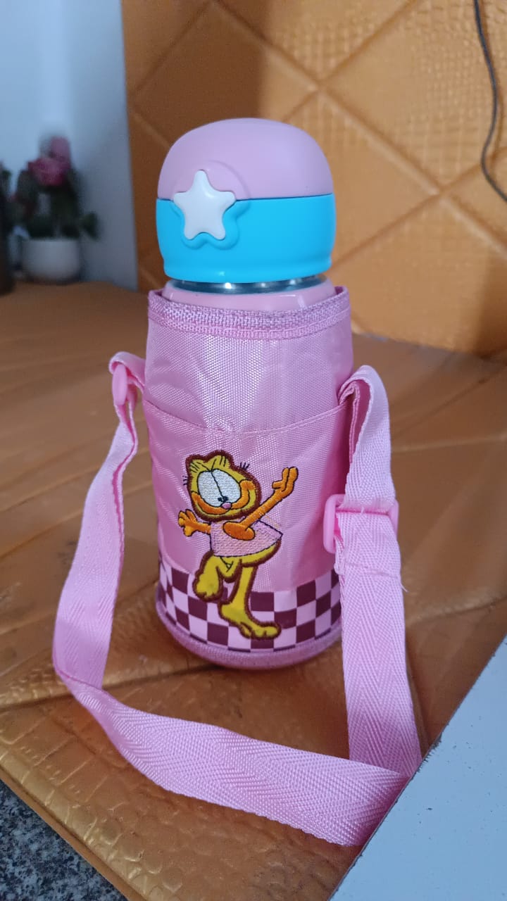 Customize Thermos steel Double Wall Vacuum Bottle With Cover & Strap 600ml Approx