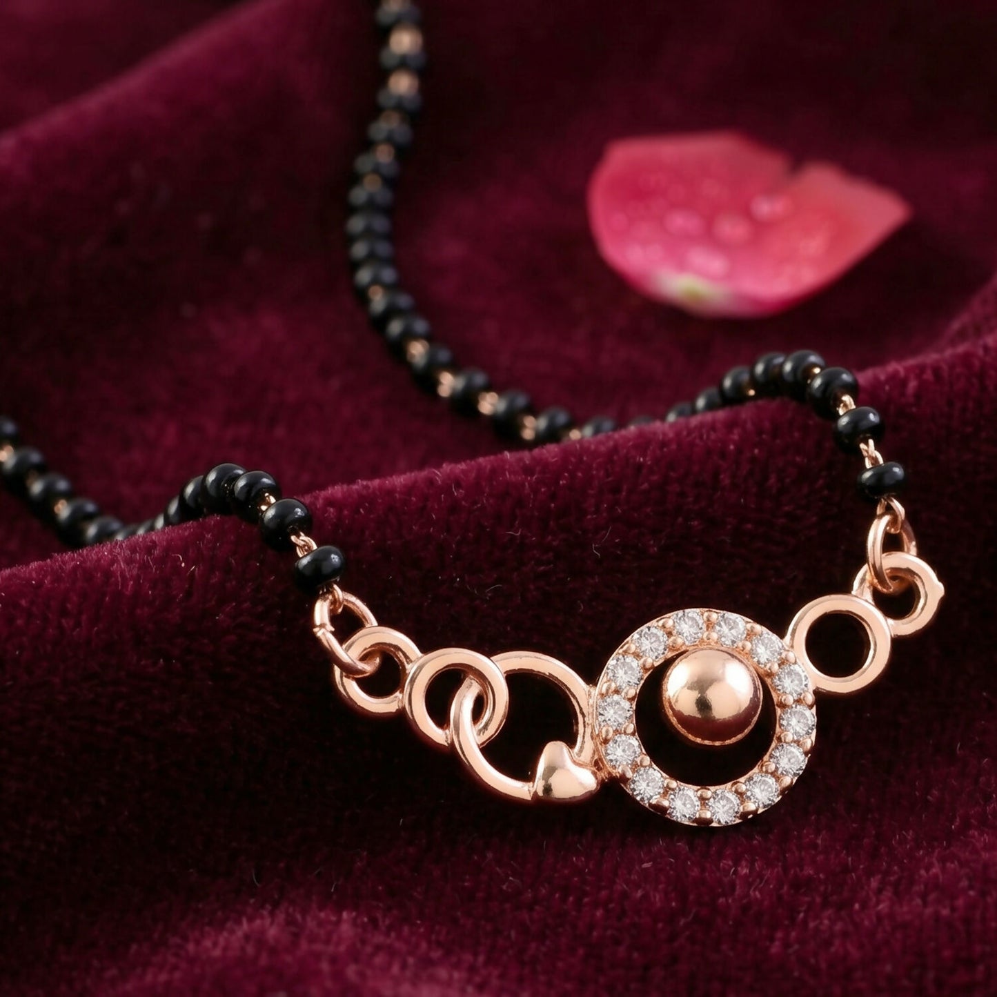 Circular Modern Mangalsutra Necklace with Stylish Charm Design