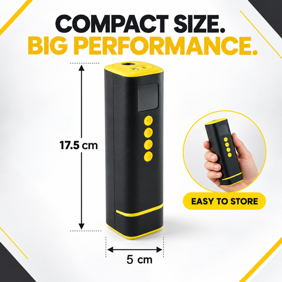 Portable Electric Car Tyre Air Pump with Digital Display and Light (1 Set)