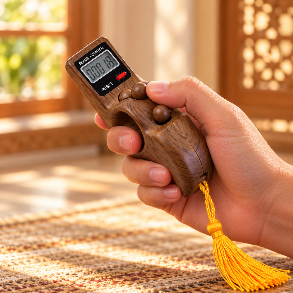 Digital Finger Tally Counter with LCD Screen, Reset and Tassel (1 Pc)