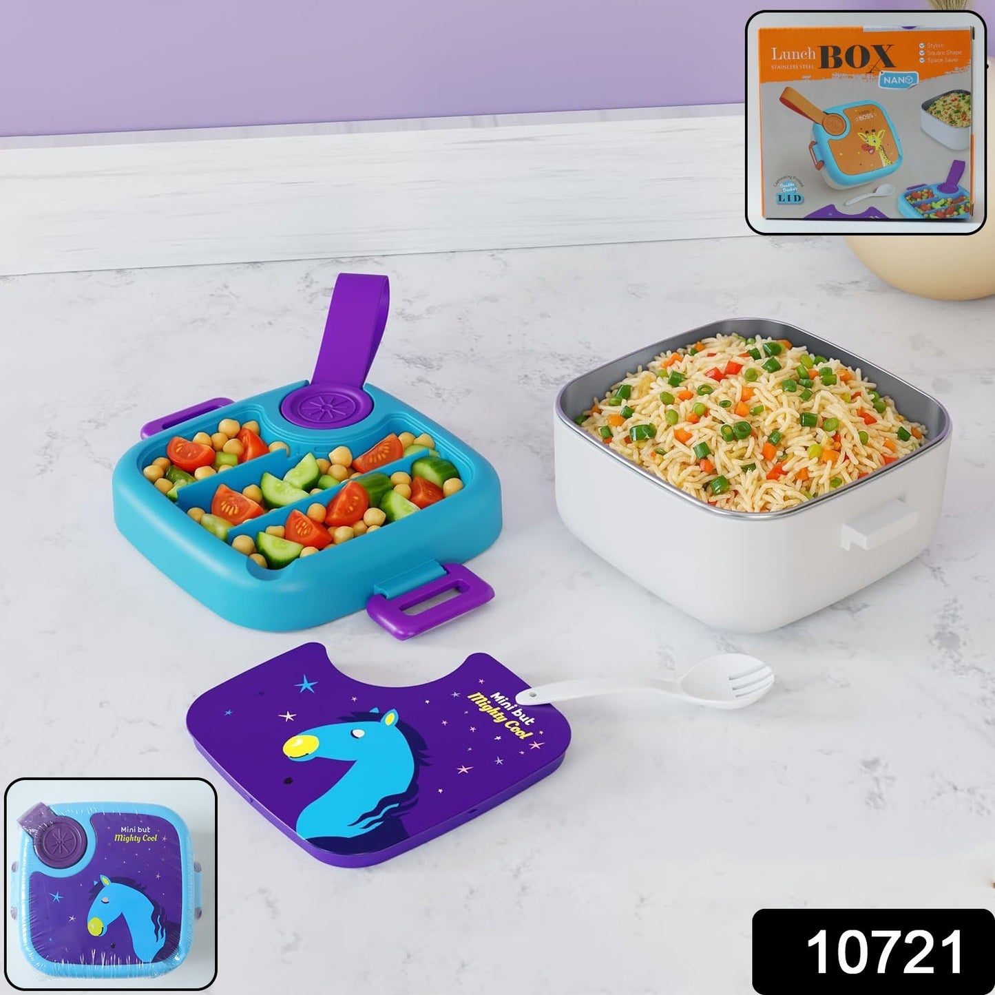 Kids Cartoon Lunch Box - (1 Set)