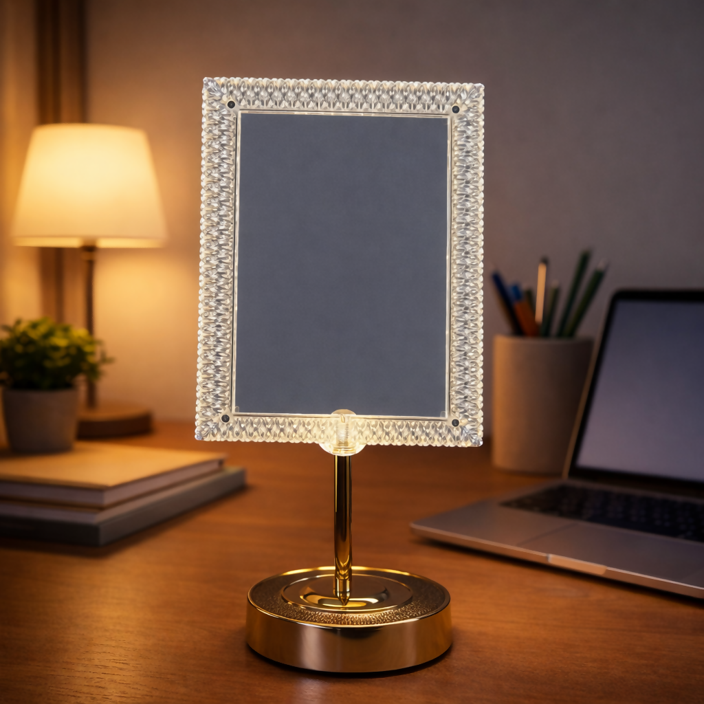LED Heart Couple Photo Frame Lamp with Decorative Stand