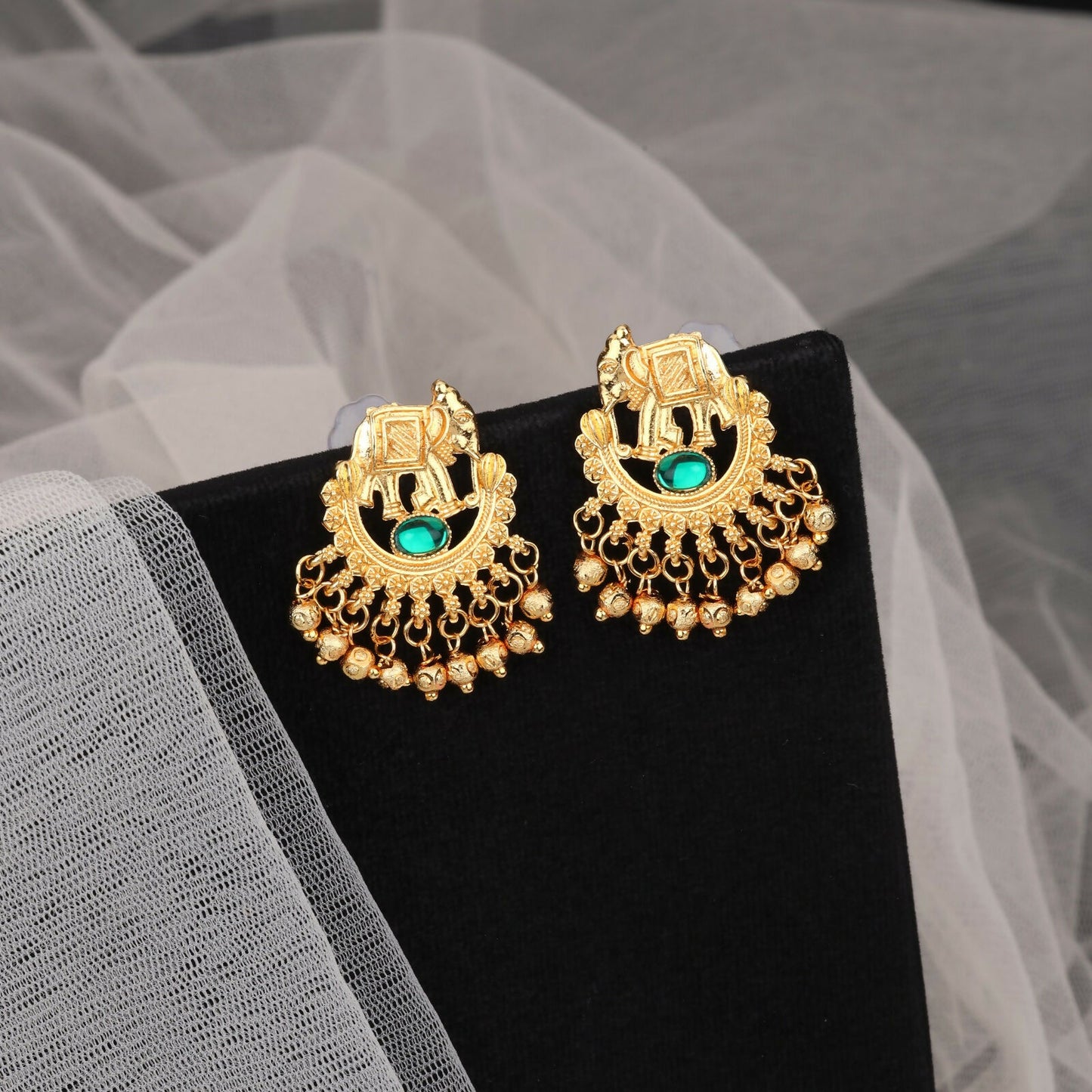 Brilliant Gold-Tone Crystal Floral Drop Necklace Set