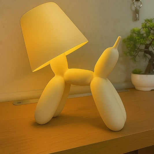 Modern dog-shaped LED table lamp with warm glow