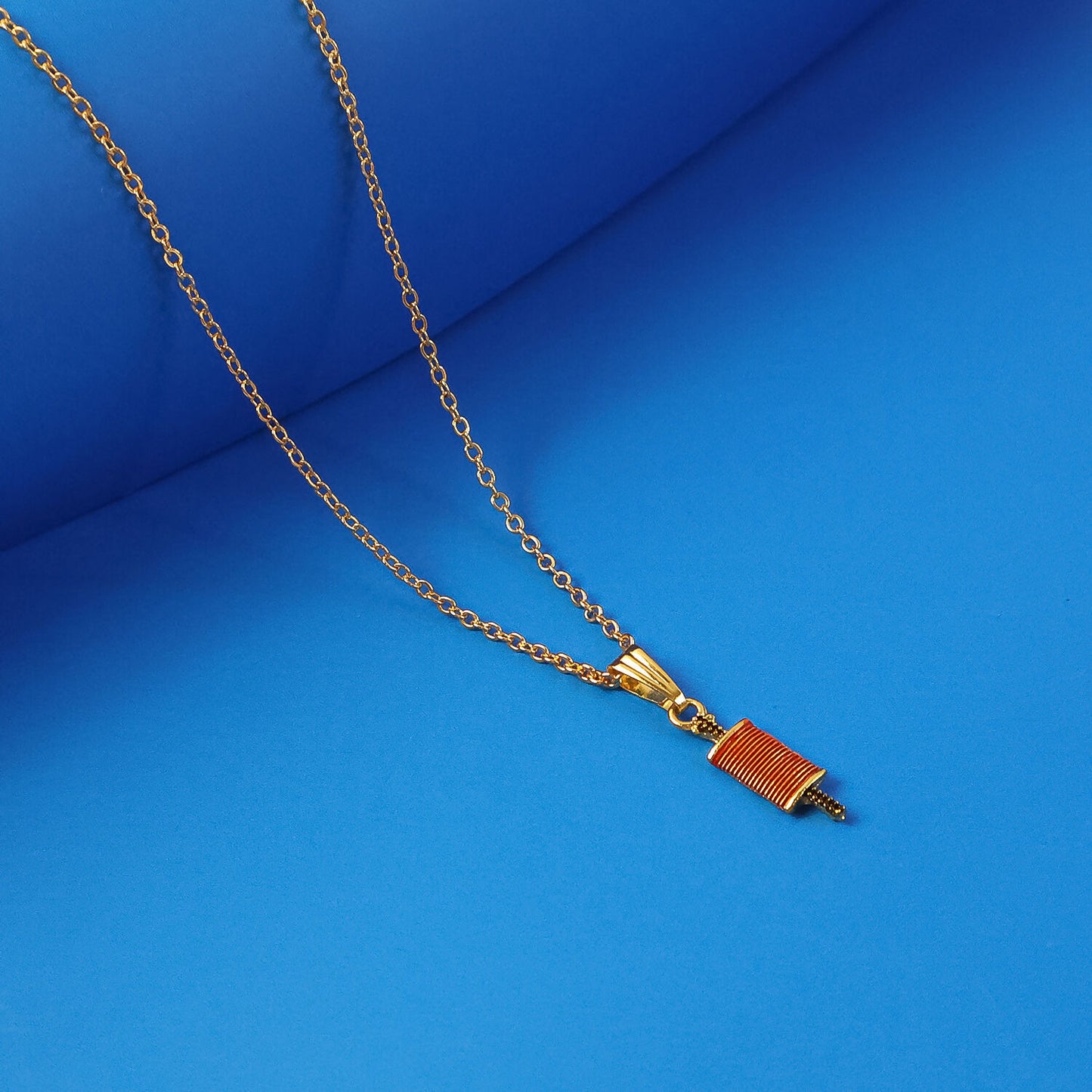 Stylish Firki Shape Pendant Necklace with Chain for Women