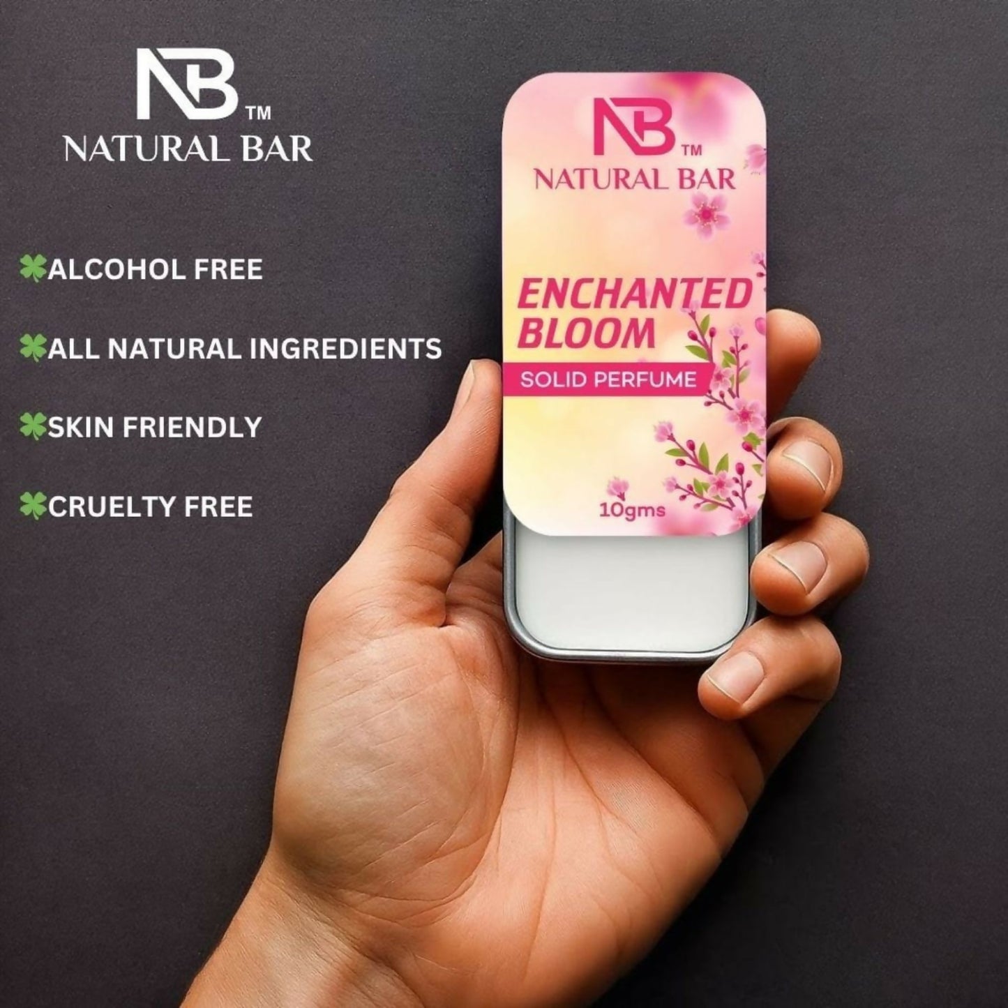 Natural Bar Enchanted Bloom Solid Perfume| Alcohol Free Cologne for Men & Women | Strong & Lasting Fragrance | Gifting Set for Him & Her