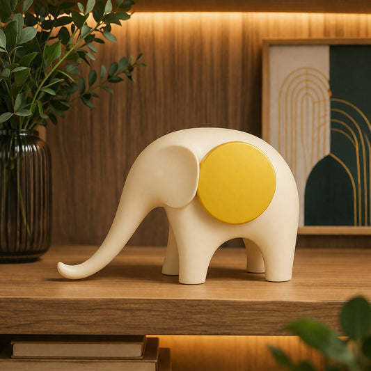 Elegant modern elephant showpiece with smooth finish