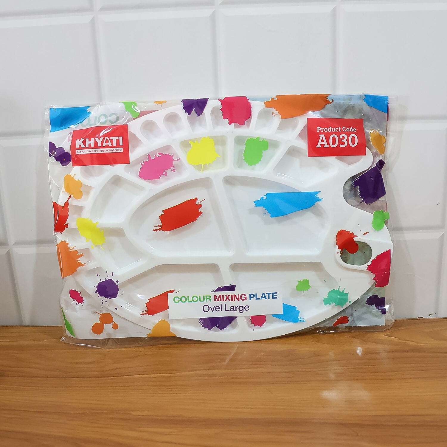 Khyati Colour Mixing Plate – Oval Large Paint Palette for Artists and Students