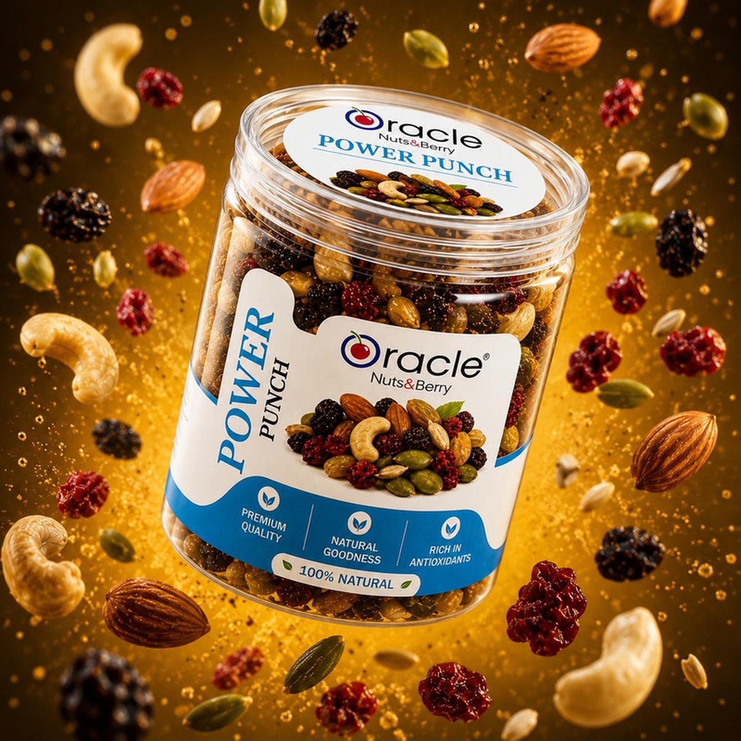 Oracle Power Punch, Crunchy Energy-Packed Nut Seed & Berry Healthy Trail Mix 150g
