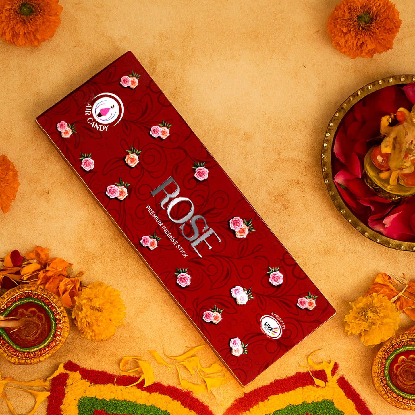Rose Premium Masala Stick Agarbatti – Long Lasting Natural Fragrance (90gm)