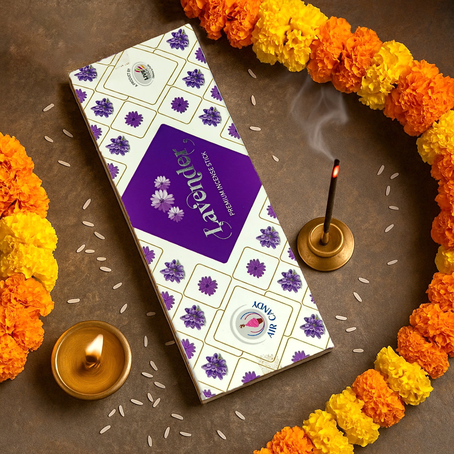 Lavender Premium Masala Stick Agarbatti Relaxing Natural Aroma for Puja (90gm)