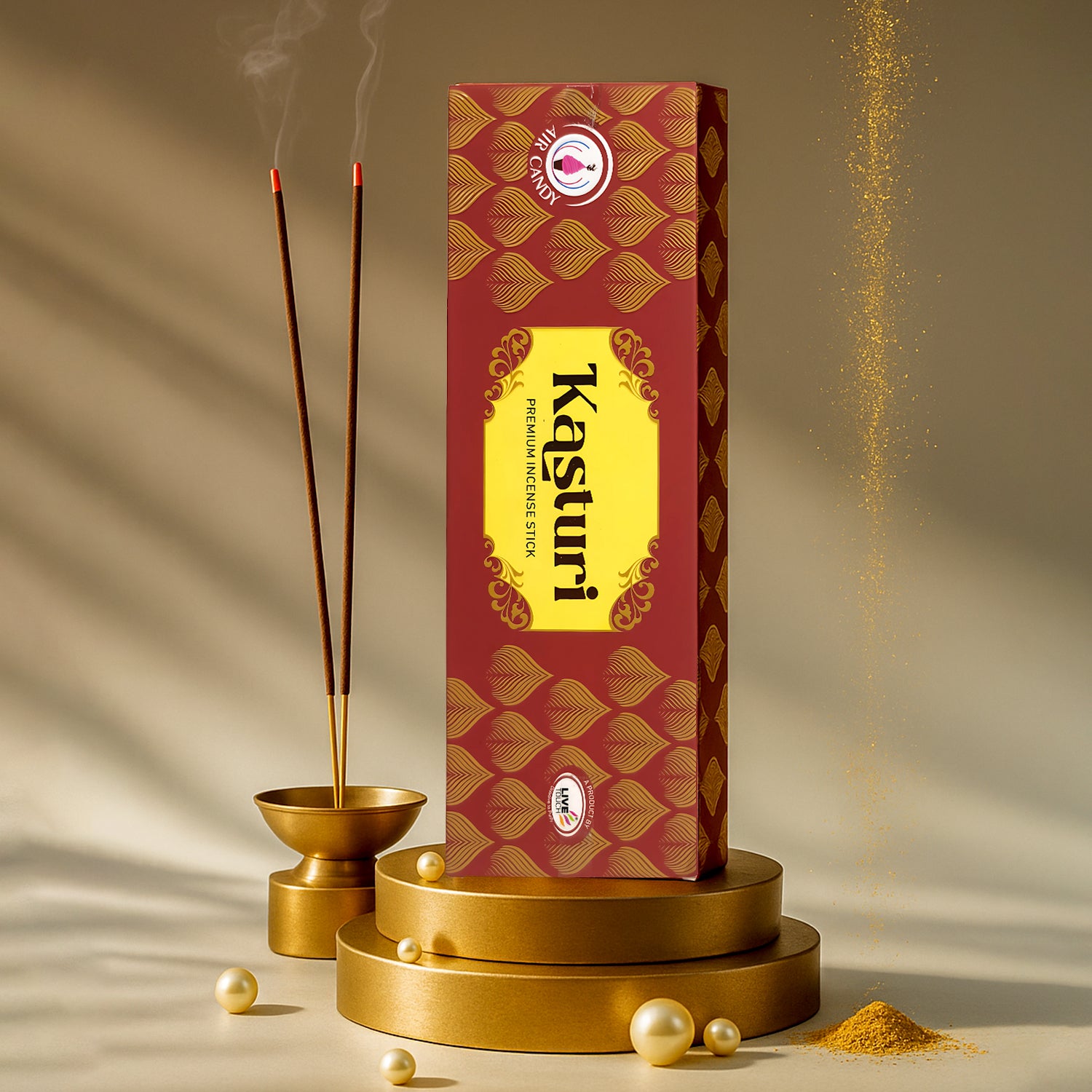 Kasturi Agarbatti Premium Incense Sticks – Divine Fragrance for Puja, Meditation, Yoga & Home Ambience (90gm)