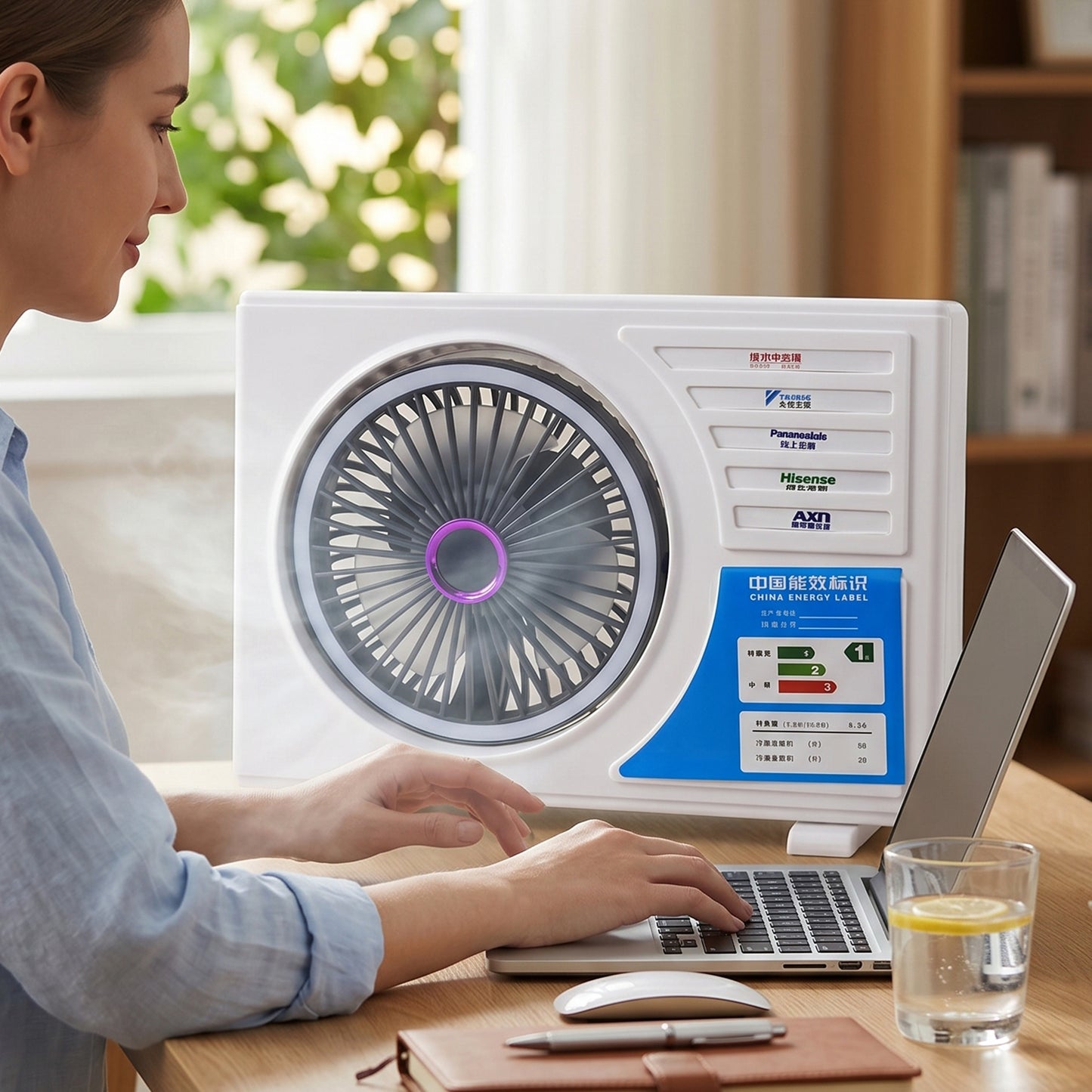 compact air cooling fan for home and office