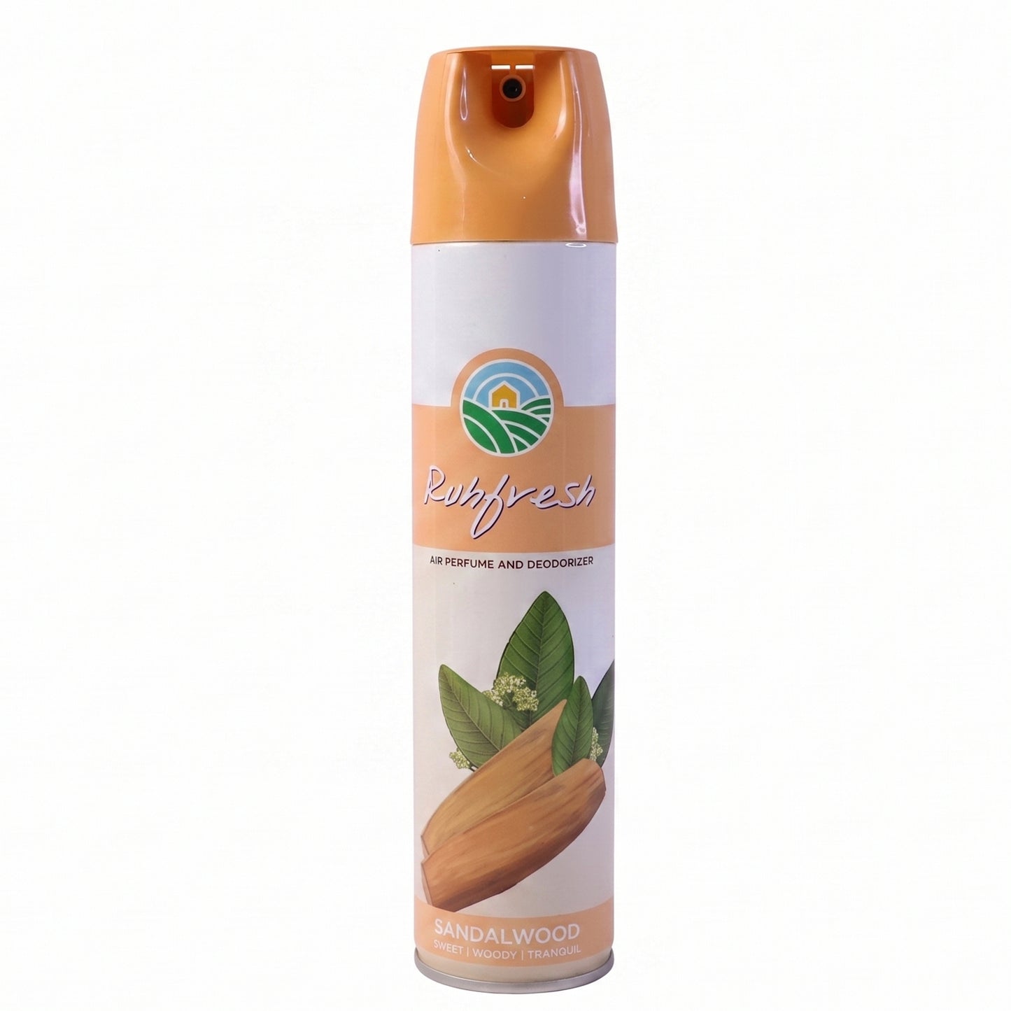 Sandalwood fragrance air freshener spray bottle
