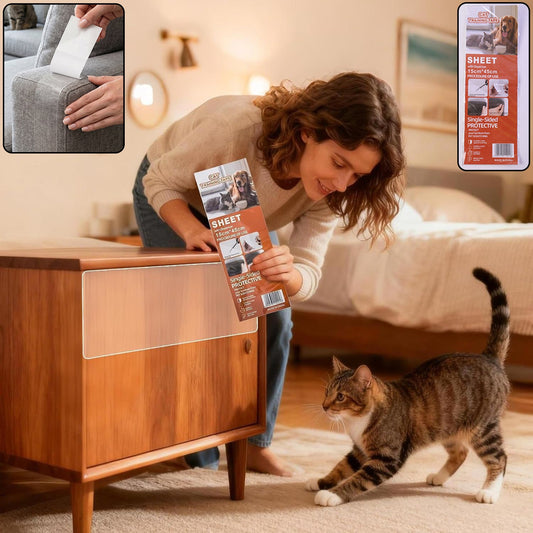 Cat Scratch Furniture Protector – Clear Anti Scratch Tape Set of 5 - clean product hero