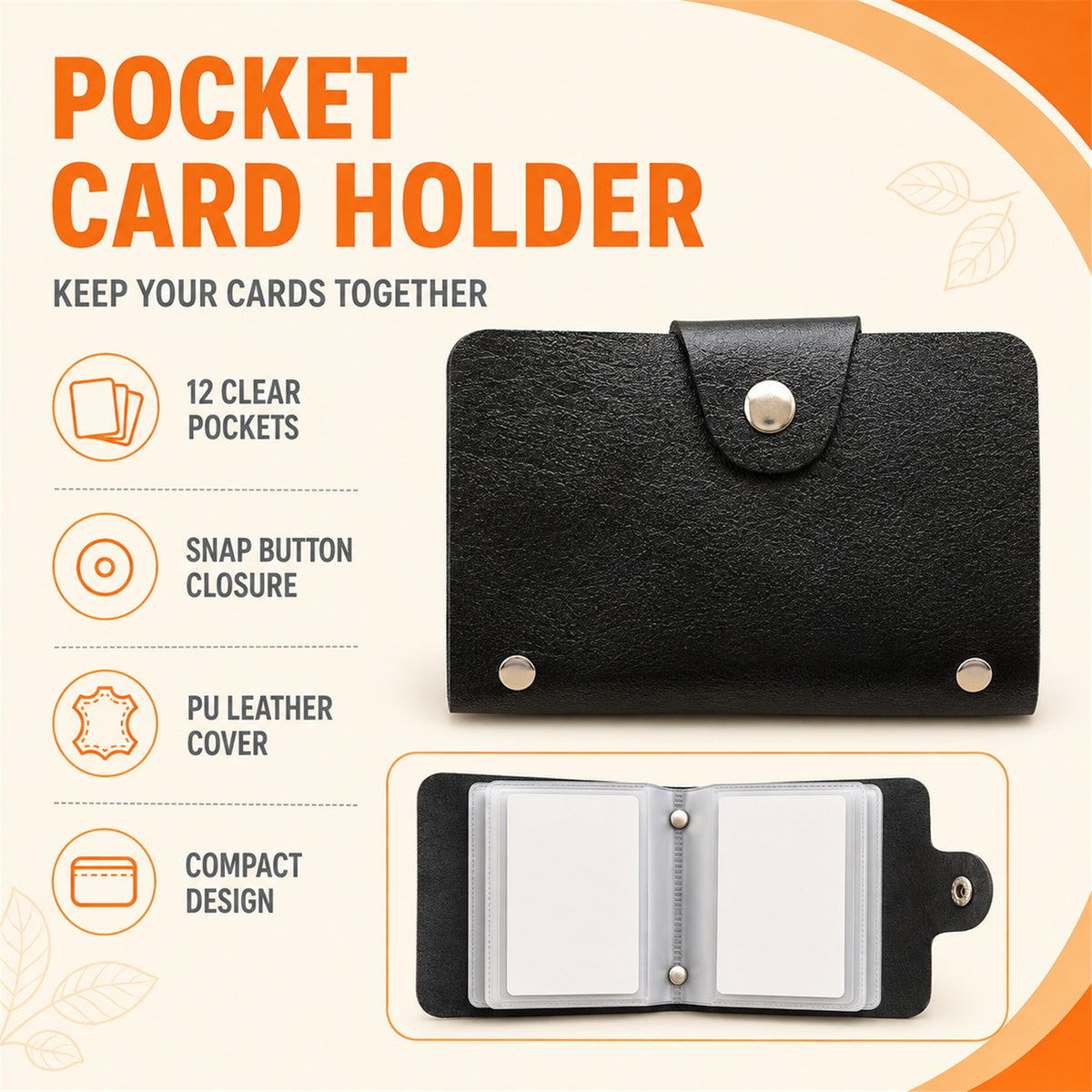 Card Holder Wallet – Slim, Durable PU Leather Organizer for Cards - key features