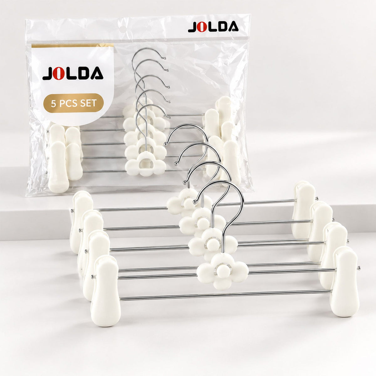 Adjustable Cloud Shape Pants Hangers with Clips for Trousers & Skirts (5 Pc)