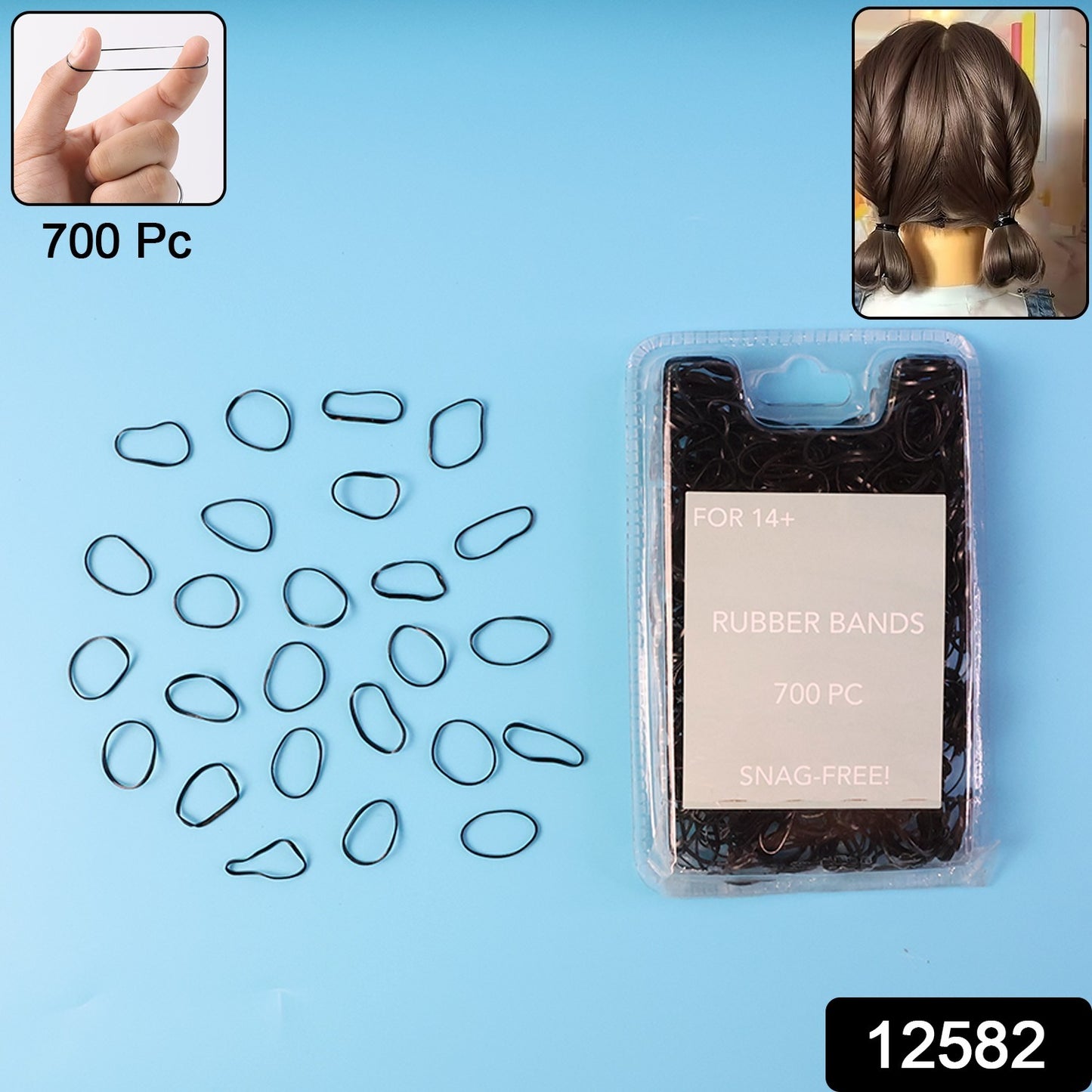 Mini Rubber Bands for Hair Styling (700 Pc)