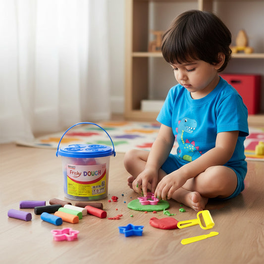 Frisky Dough Creative Clay Play Set with 10 Colours & Shape Cutters