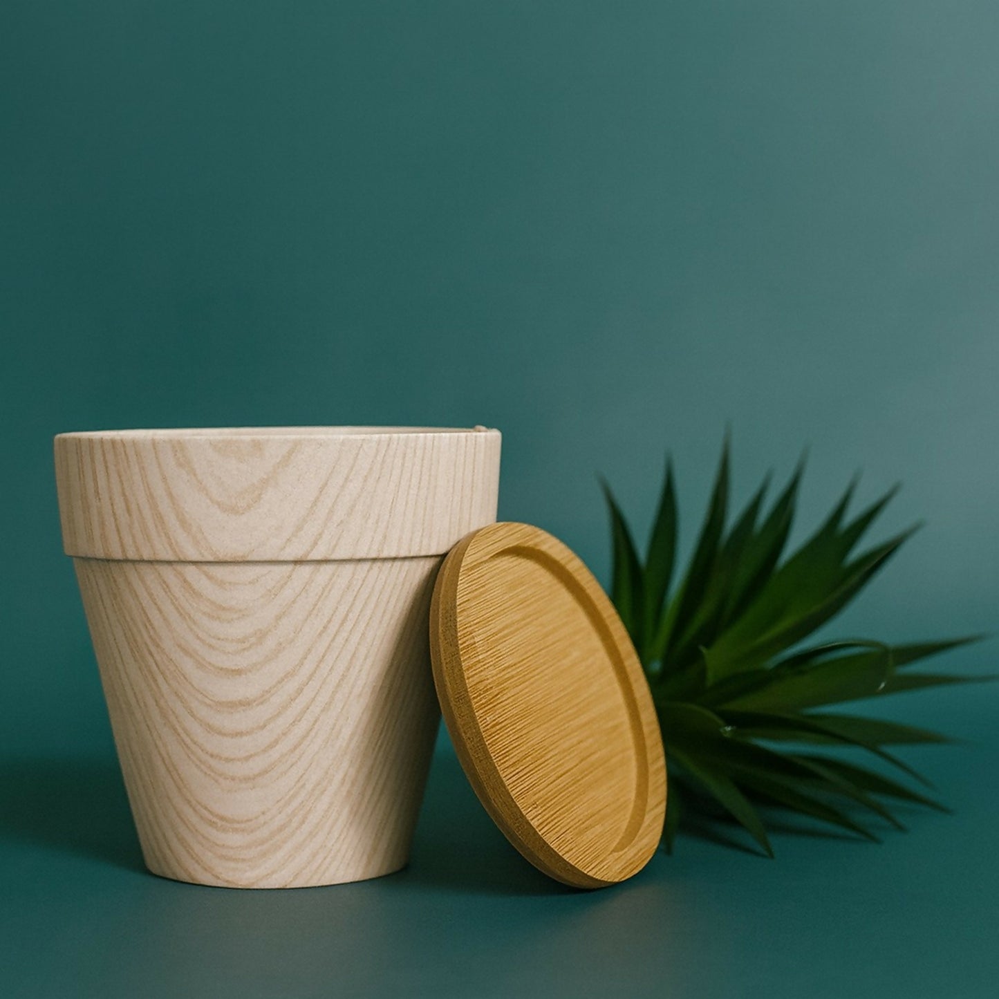 Artificial Succulent Plant with Wooden Texture Pot for Home & Office Decor