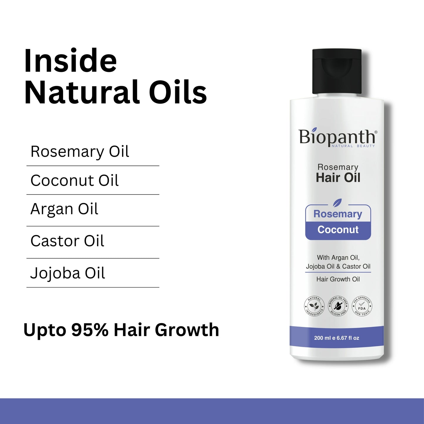 Close-up of rosemary and coconut herbs for hair nourishment