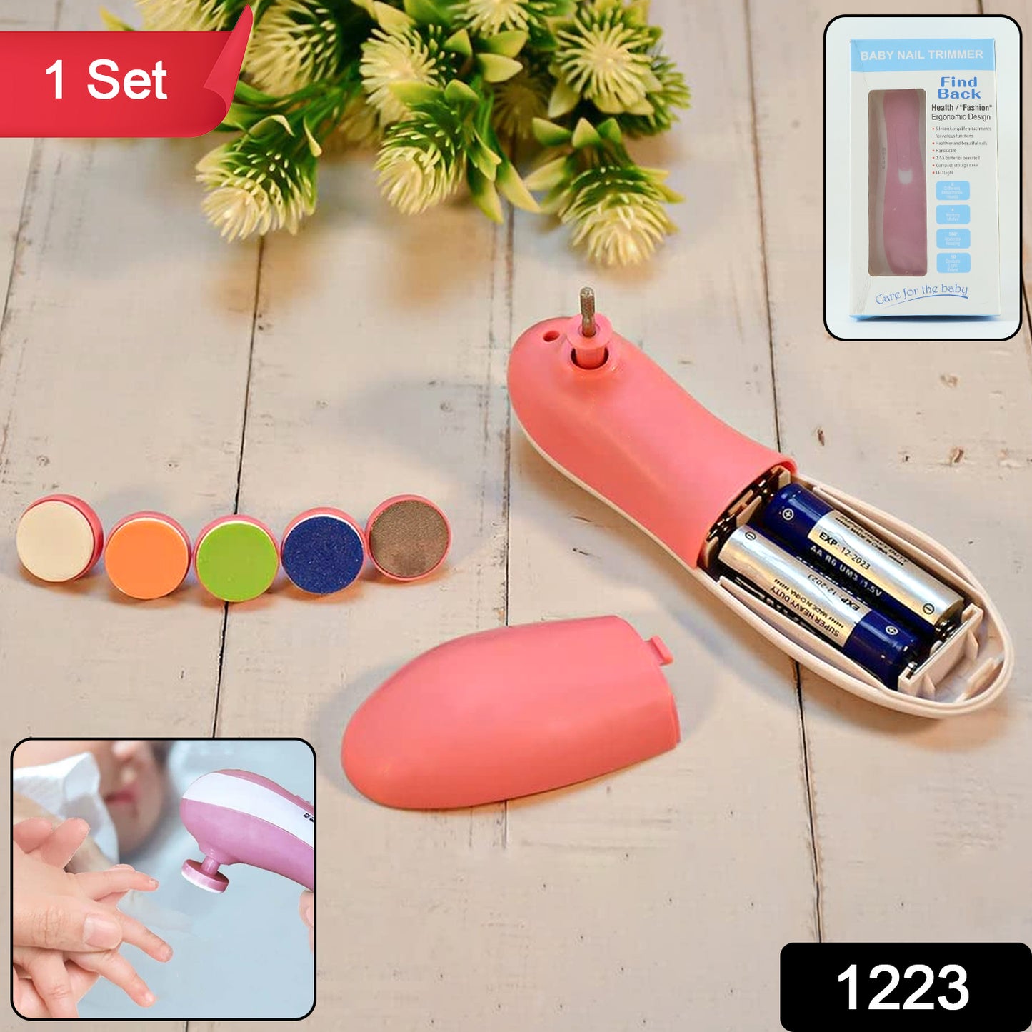 Electric Baby Nail Trimmer with Grinding Heads for Newborn Infant and Toddler